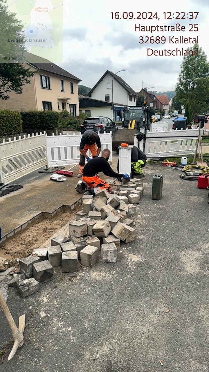Pflasterarbeiten nach dem Glasfaserausbau