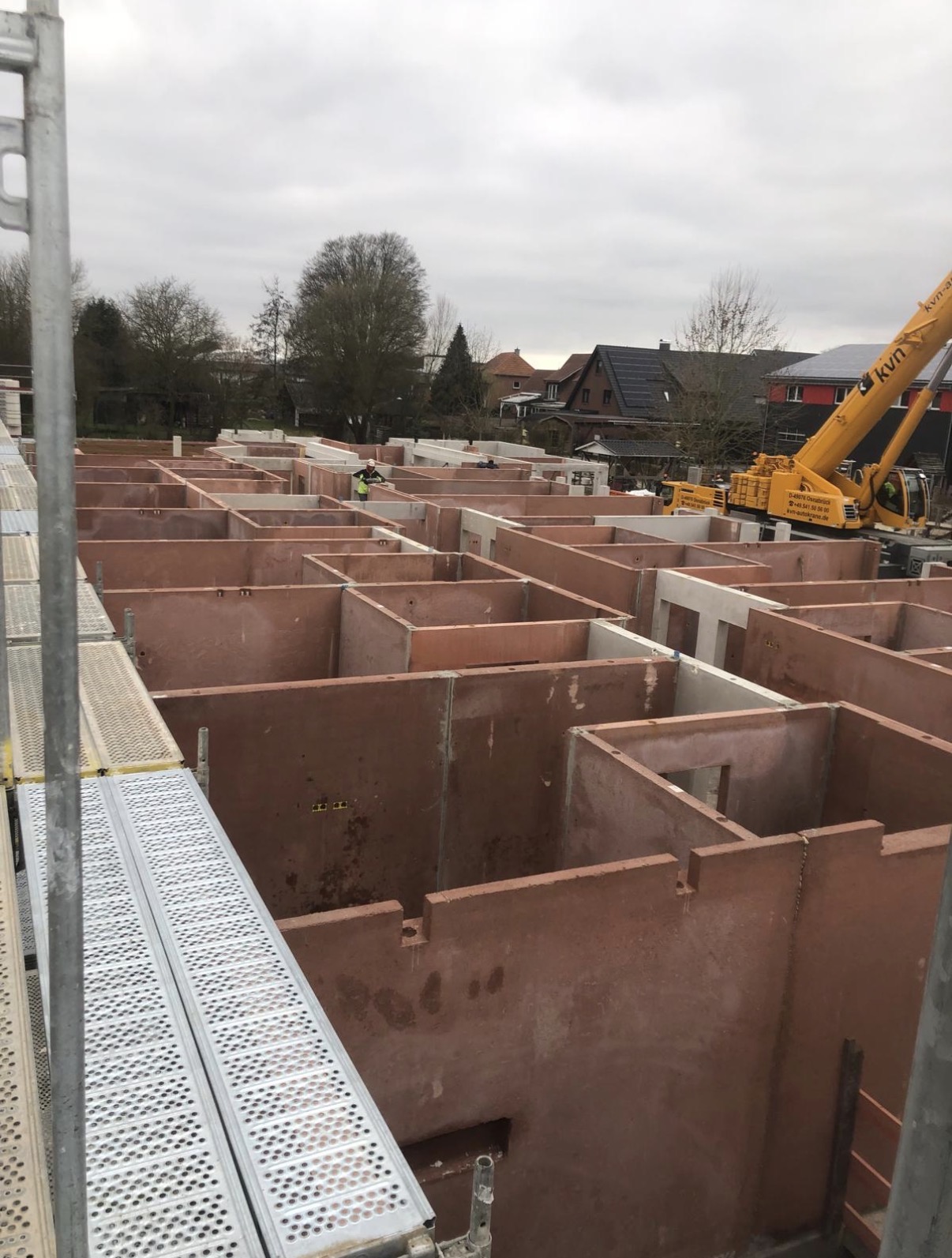 Montierte Betonwände eines Gebäudes